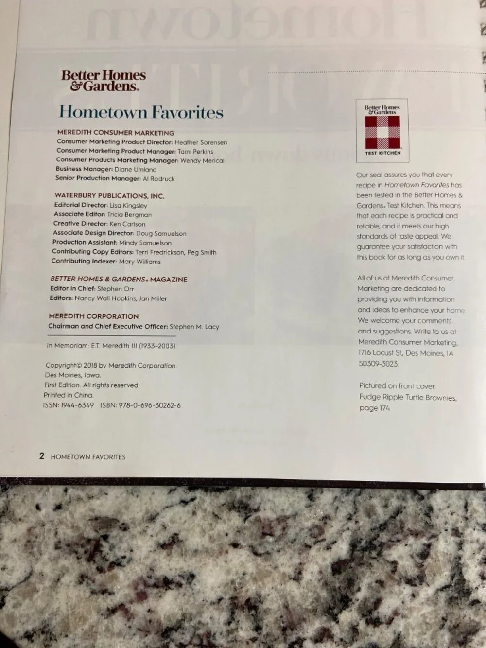 Better Homes & Gardens Hometown Favorites Cookbook 2018 Recipes